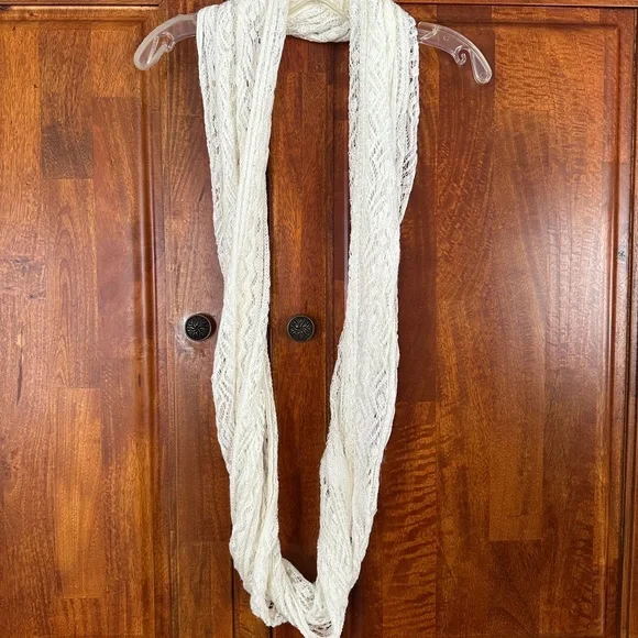 4/$20 ANY SCARF  Cream Knit Infinity Scarf - Picture 2 of 3